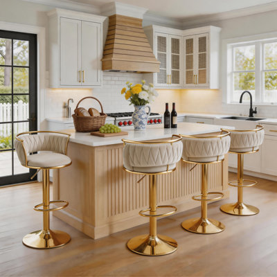 Christal Swivel Adjustable Height Bar Stool