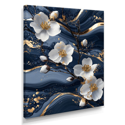 Koster doré marbré fantaisie I - cornouiller sur toile
