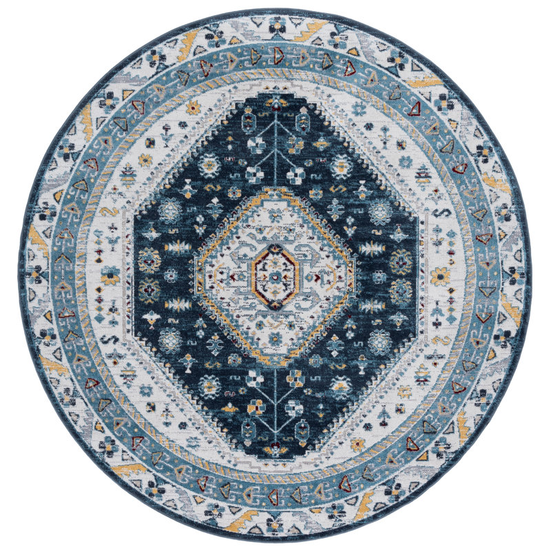Bayside 118 Performance Machine Washable Oriental Rug, Round 6'7"
