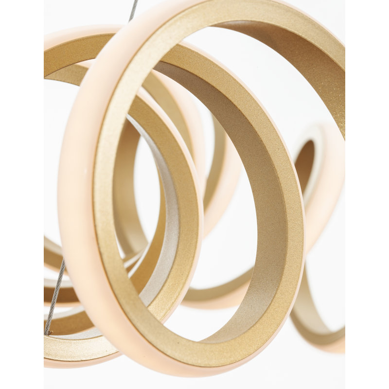 1 - Light LED Geometric Pendant, Gold