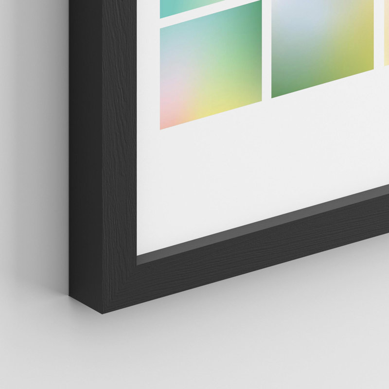 " Pastel Gradient Squares Colour Block ", Black, 14" H x 11" W