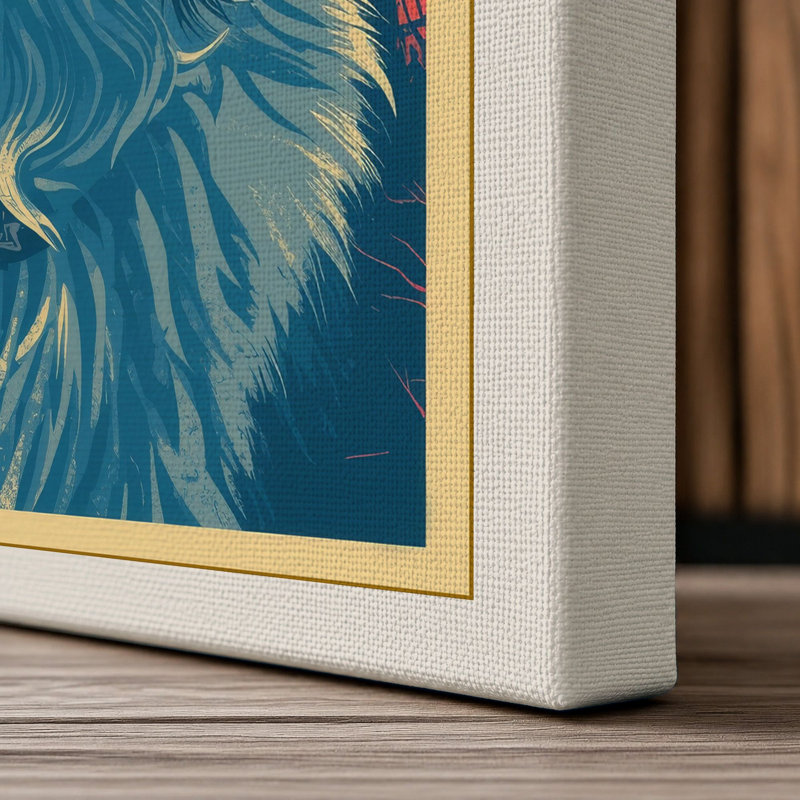 Border Collie Portrait Graphic Art - Wrapped Canvas, 24x16 - 61.0 x 40.6 cm, Cream Border