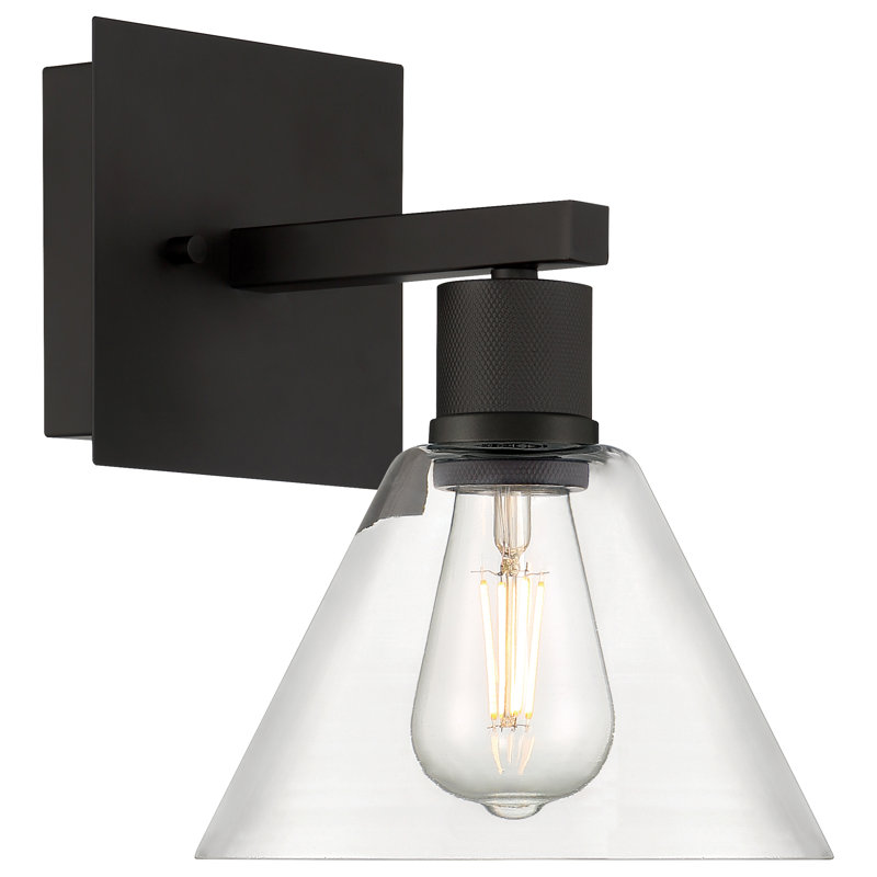 Port Nine Steel Armed Sconce, Matte Black