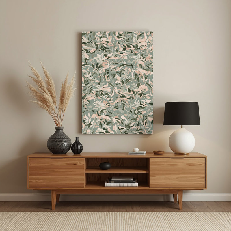 Abstrait floral 58, art mural en métal brun, H 16 po x l 20 po
