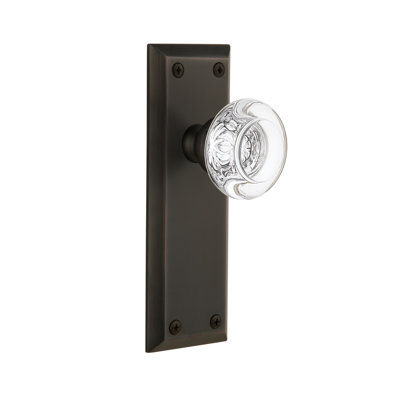 Grandeur Fifth Avenue Plate Privacy with Bordeaux Crystal Door Knob