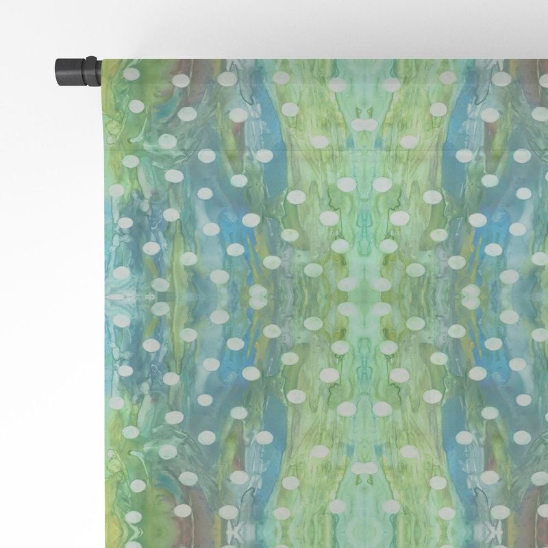 Rosie Brown Dots And Dots 1pc Sheer Window Curtain Panel