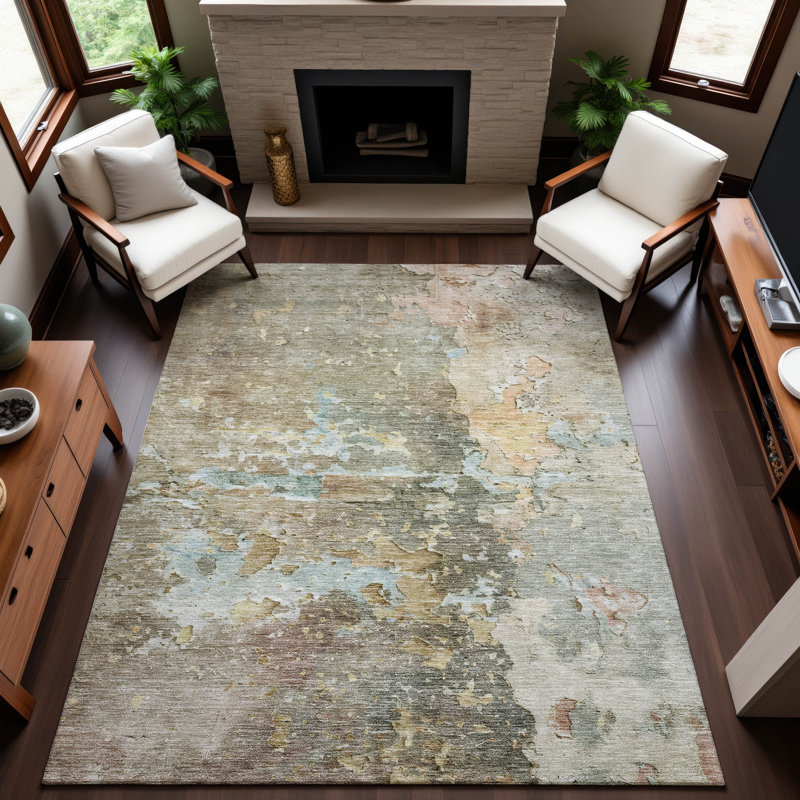 Premium Machine Washable Barry AMF1234 Abstract Rug, Rectangle 2'6" x 3'10"