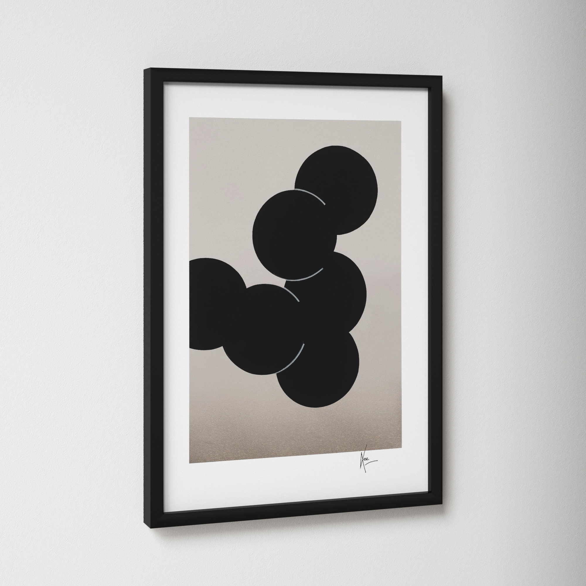 Orbit by Lee Lessem, 20" H x 14" W x 1.25" D, Black