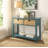 Teal Console Table With Bottom Shelf-345587220