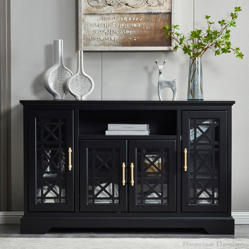 Unfinished TV Stand for TVs up to 58", Black