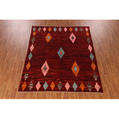 Red Wool Moroccan Oriental Area Rug 8x10