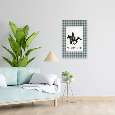 «Yee Haw Wild and Free Retro Vintage Horse Animal», reproduction d'art murale