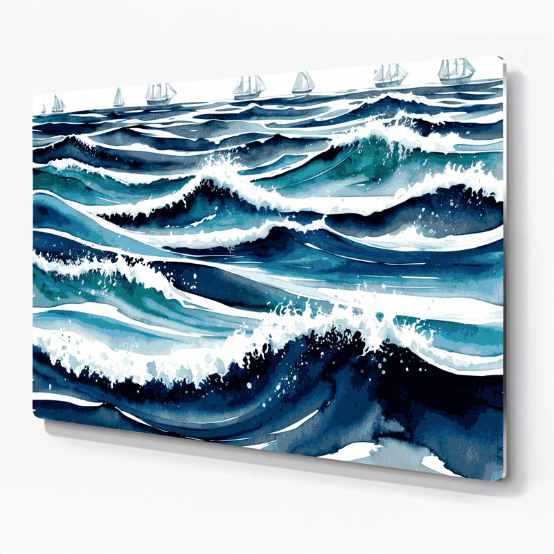 Art mural bleu nautique bleu nautique, H 11 po x l 14 po