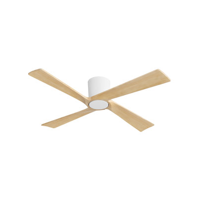 54 in. 4 Solid Wood Blades Dc Motor Indoor Flush Mount Standard Ceiling Fan with Remote