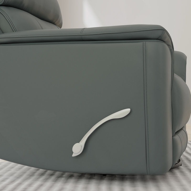 Fauteuil inclinable manuel oscillant en saphir, Similicuir bleu saphir