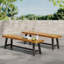 Bancs d'extérieur Carlisle, brun sablé + métal rustique (ensemble de 2)-367838895