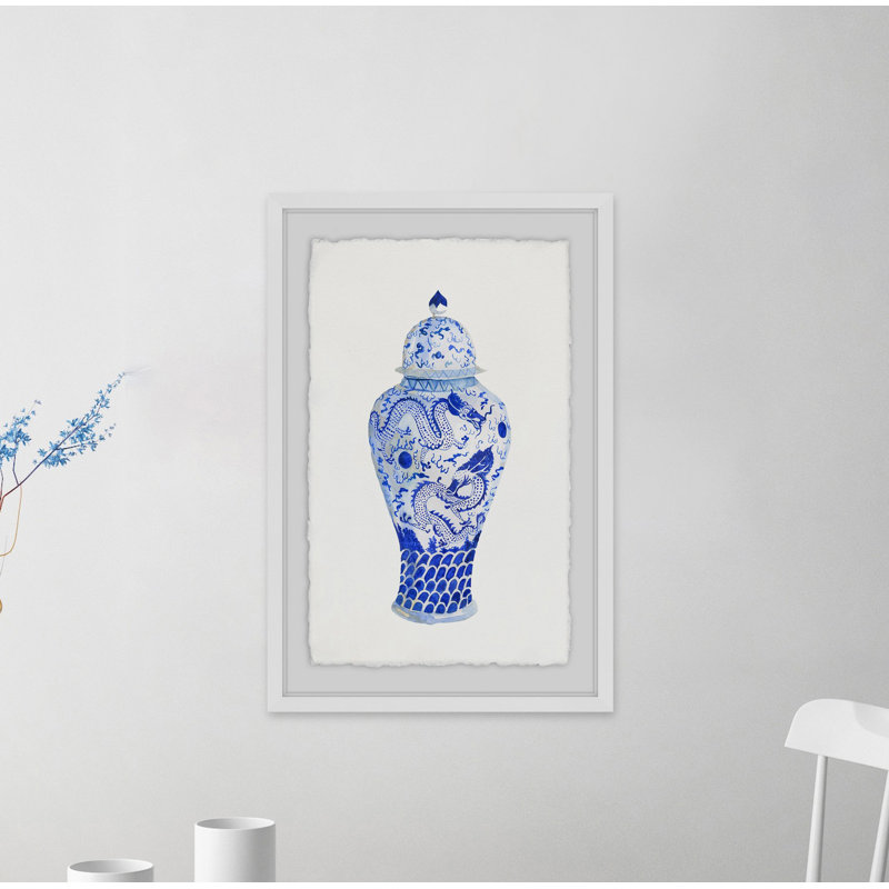 Blue Vase - Single Picture Frame Painting, 46 cm H x 30 cm W