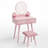 2 In 1 Kids Vanity, Toddler Makeup Dressing Desk With Detachable Large Mirror And Stool, Drawers, Princess Wooden Pretend Play Toys, Ideal Gift For Little Girls Ages 3+(pink)-1070008615
