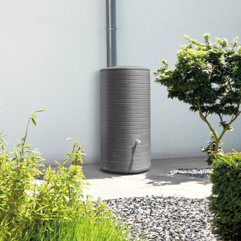 Ebern Designs 280L Polyethylene Plastic Rain Barrel and Hose