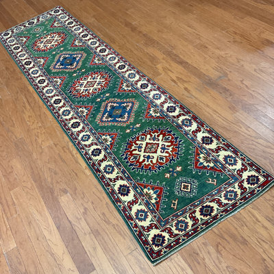  Handmade Kazak Wool Runner