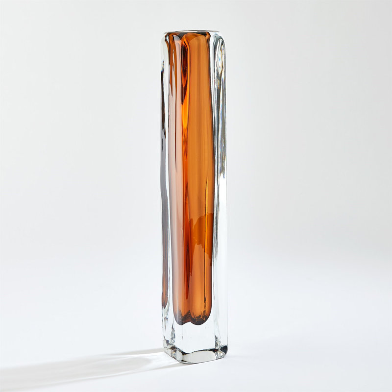 Vase carré carré - Ambre foncé