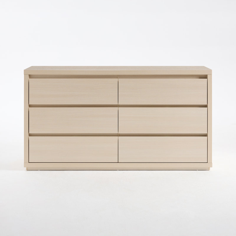 Commode 6 tiroirs Fere, Ivoire blanc