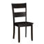 Chaises d'appoint en noyer vieilli 2 - transitionnel avec dossier pour les heures de repas ordinaires, rectangulaire, solide, finition chaude rustique, pieds fuselés élégants 2 pièces transitionnel, utilisation régulière