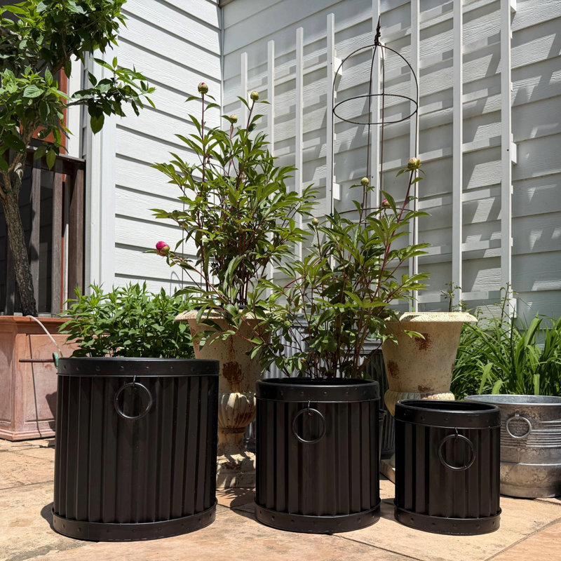 Ensemble de 3 pots à fleurs cannelés de 14,25 po