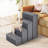 4-Step Dog Stairs w/Adjustable Steps for High Beds Sofas for Small & Medium Dogs