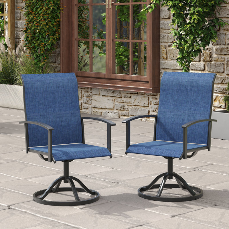 Ensemble de 2 chaises de patio pivotantes, Bleu