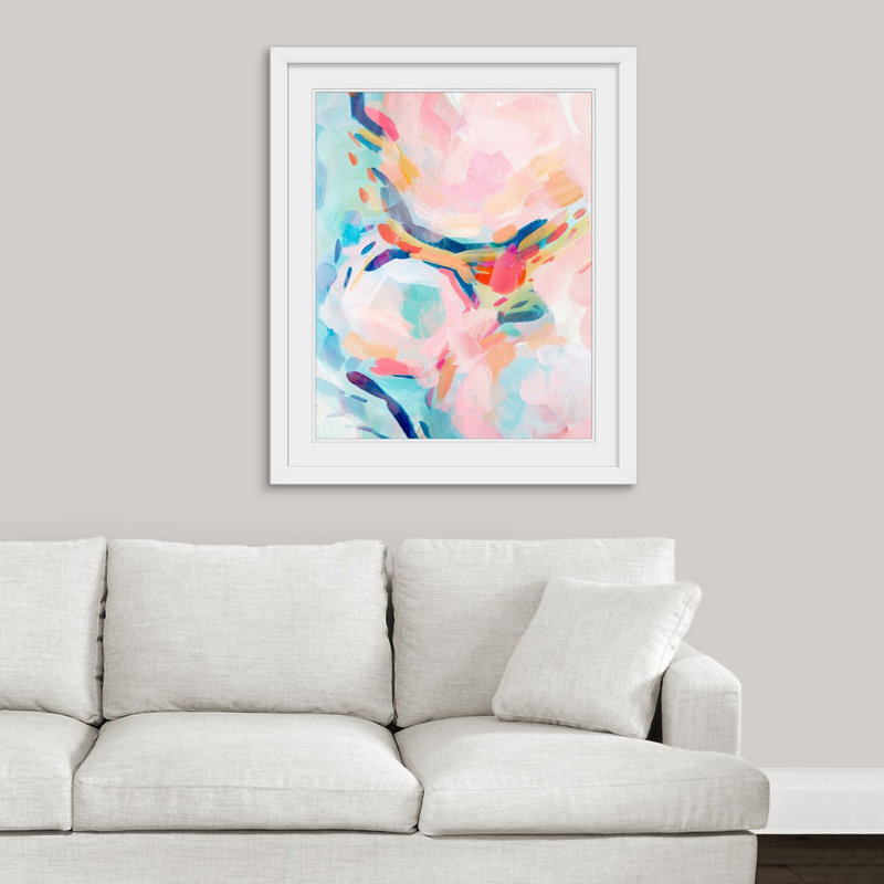 « coton bonbon i »-reproduction d’art, Cadre blanc, H 38 po x l 32 po x P 1 po
