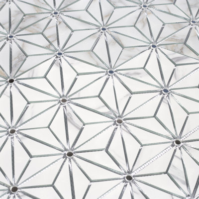 Carreau de mosaïque en verre Art Déco 6 po x 7 po