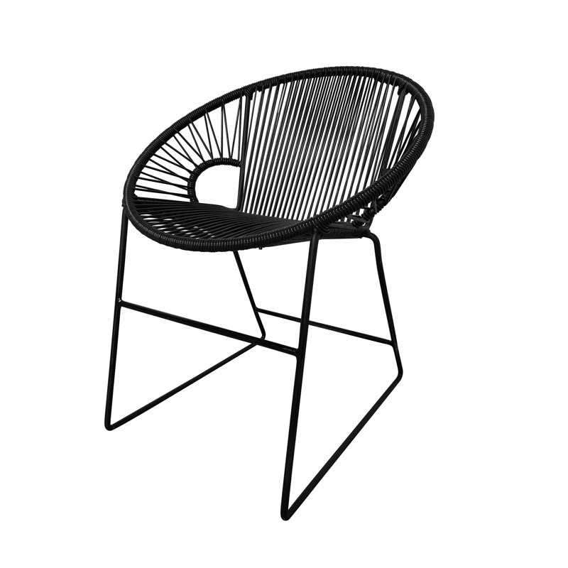 Chaise de patio Puerto, Noir