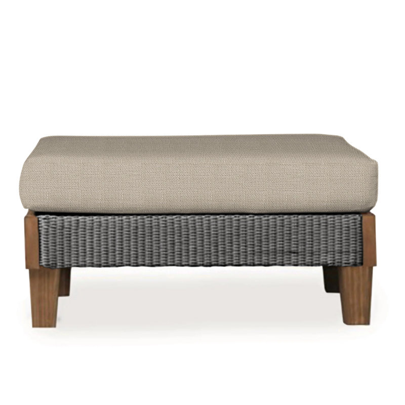Catalina Outdoor Ottoman, Loveboat Saffron, Ivory