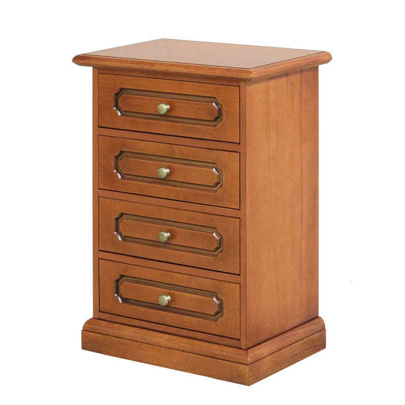 Dhalchand 53cm W Solid + Manufactured Wood Bedside Table, Brown