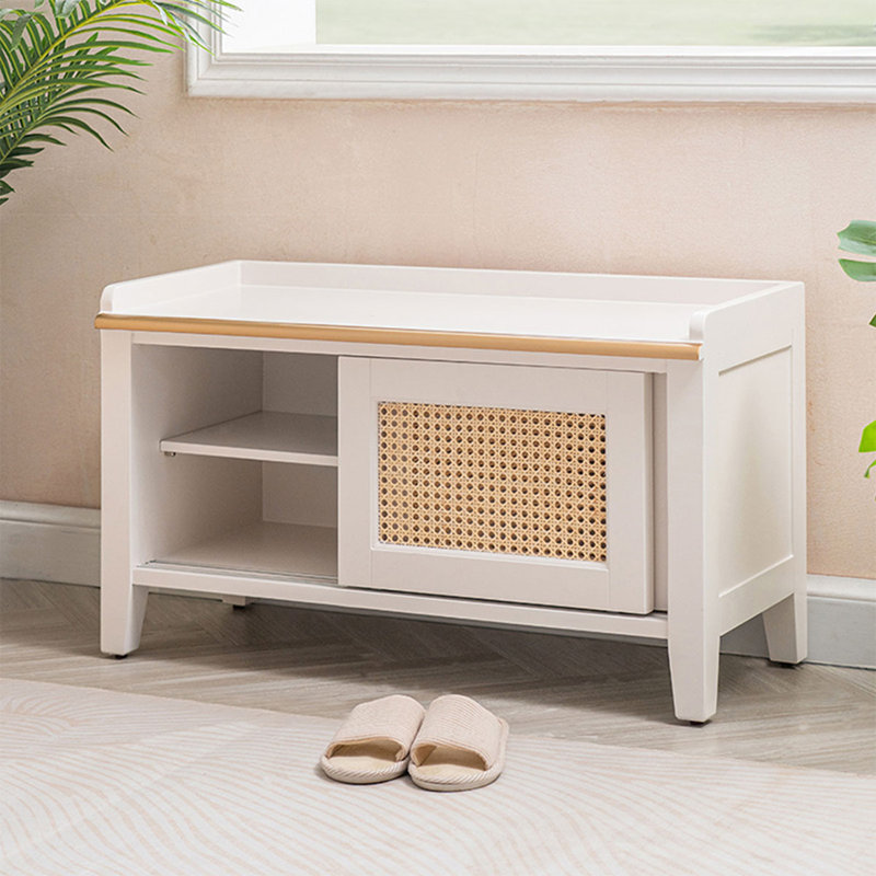 Banc en bois massif blanc