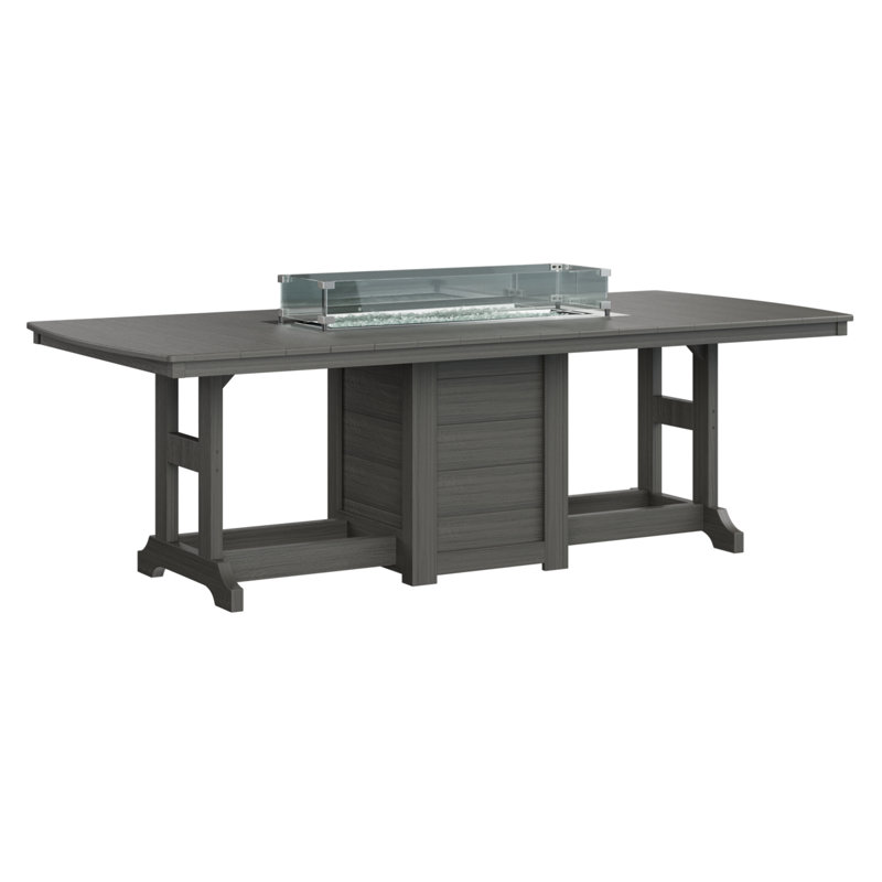 Berlin Gardens Garden Classic 96″ Fire Pit Bar Table, 39.5" H x 44" W x 96" D, Coastal Grey