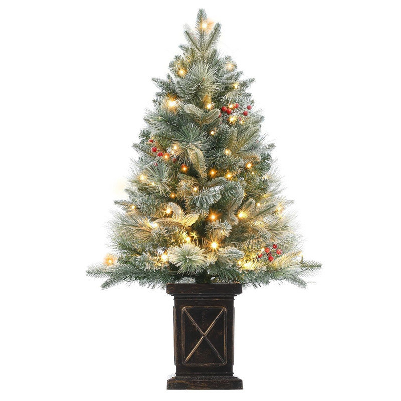 36' H Lighted Artificial Christmas Tree