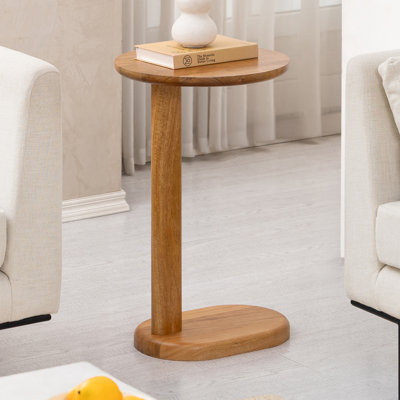 Veta Solid Wood C-Shaped End Table