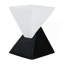 Table d'appoint moderne à motif géométrique MGO moderne noir et blanc pour salon, patio, jardin, base H 18 po x l 12,5 po-1772812064