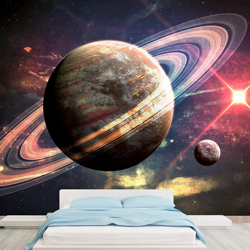 Planet In Outer Space Galaxy Border, 100" L x 144" W