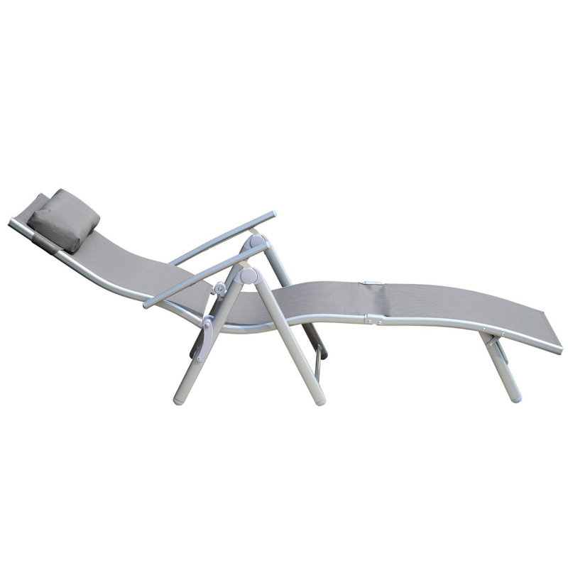 Lily Pond 137cm Long Reclining Single Chaise, Grey