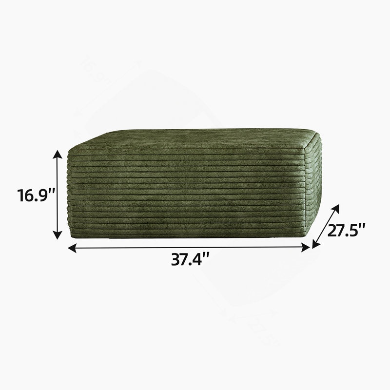Comfortable And Convenient Modular Sectional Ottoman, Ideal For Small Spaces, Green