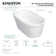 Kingston Brass Arcticstone 60-Inch Solid Surface Oval Double Ended Freestanding Tub with Drain