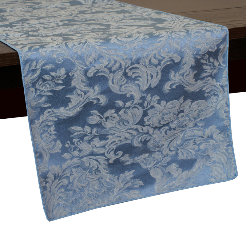 Miranda Table Runner, Slate Blue, 72" x 14" Runner, 2