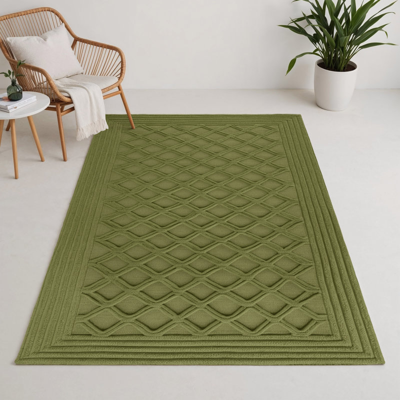 Trellis Brown Indoor and Outdoor Area Rug, Rectangle 3' x 5'