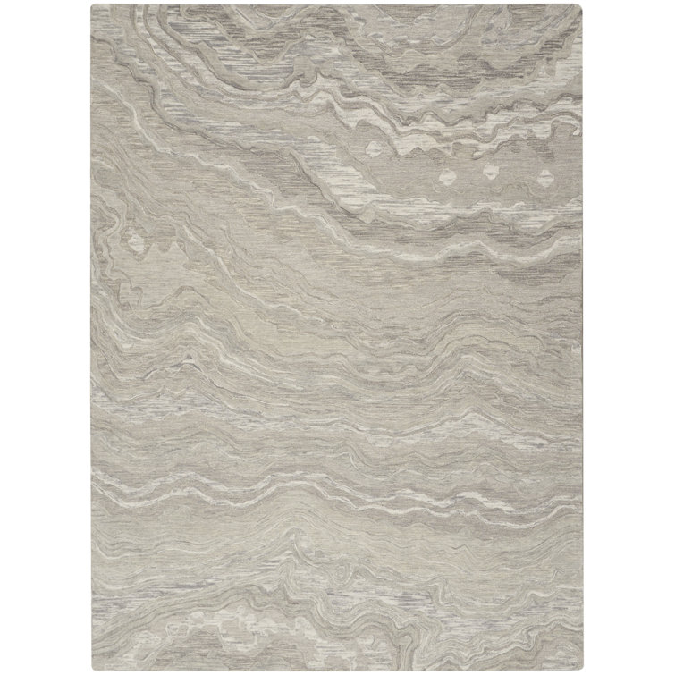 Ilijan Abstract Area Rug in Gray