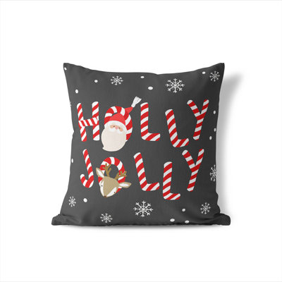 Holly Jolly Seasonal Throw Pillow