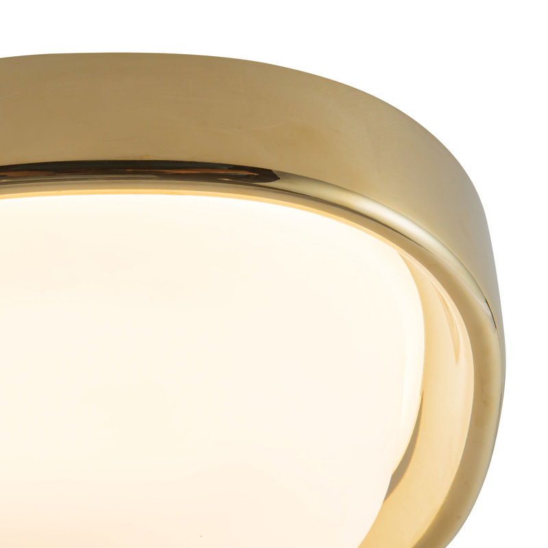 Pebble 8-in Silver dimmable LED Flush Mount, Brass