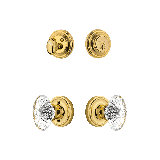 Nostalgic Warehouse Classic Rosette Entry Set with Oval Fluted Crystal